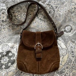 Brown Suede Coach Bag